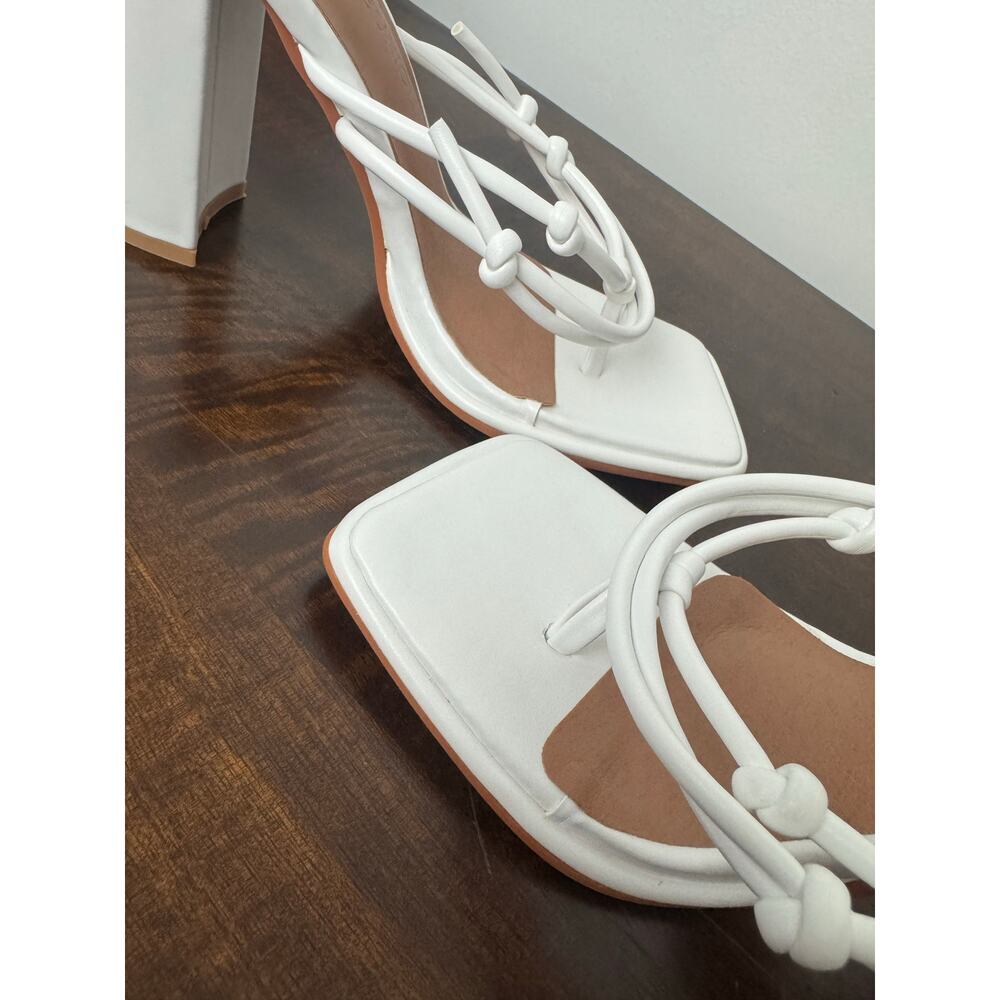 Strappy Block Heel Sandals, White, Size 7 - Gabrielle Union x FTF - Picture 6 of 11